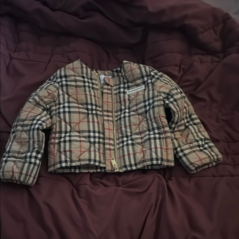 Kids Plaid Jacket - Beige and Black